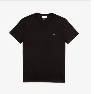 Lacoste 100% Pima cotton v-neck short sleeve shirt